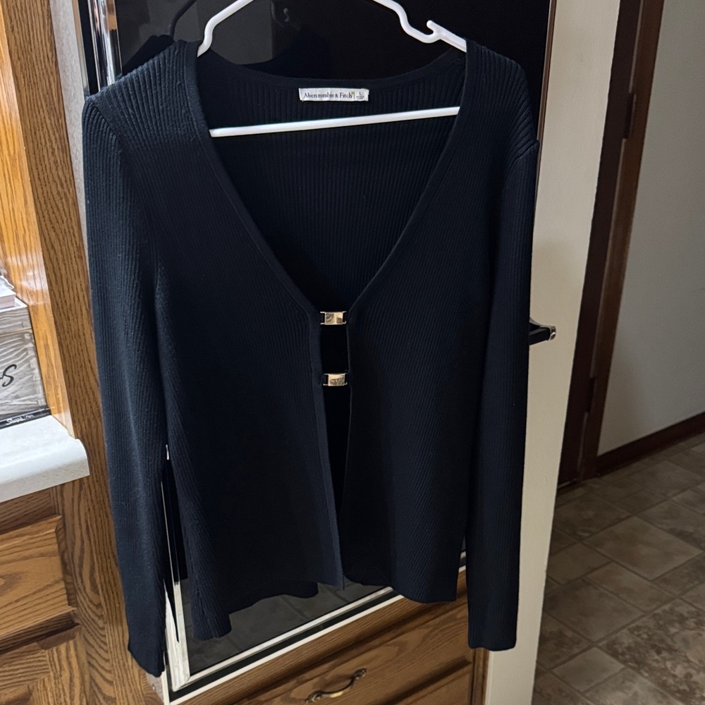 Abercrombie & Fitch Black Cardigan with Gold Clasps